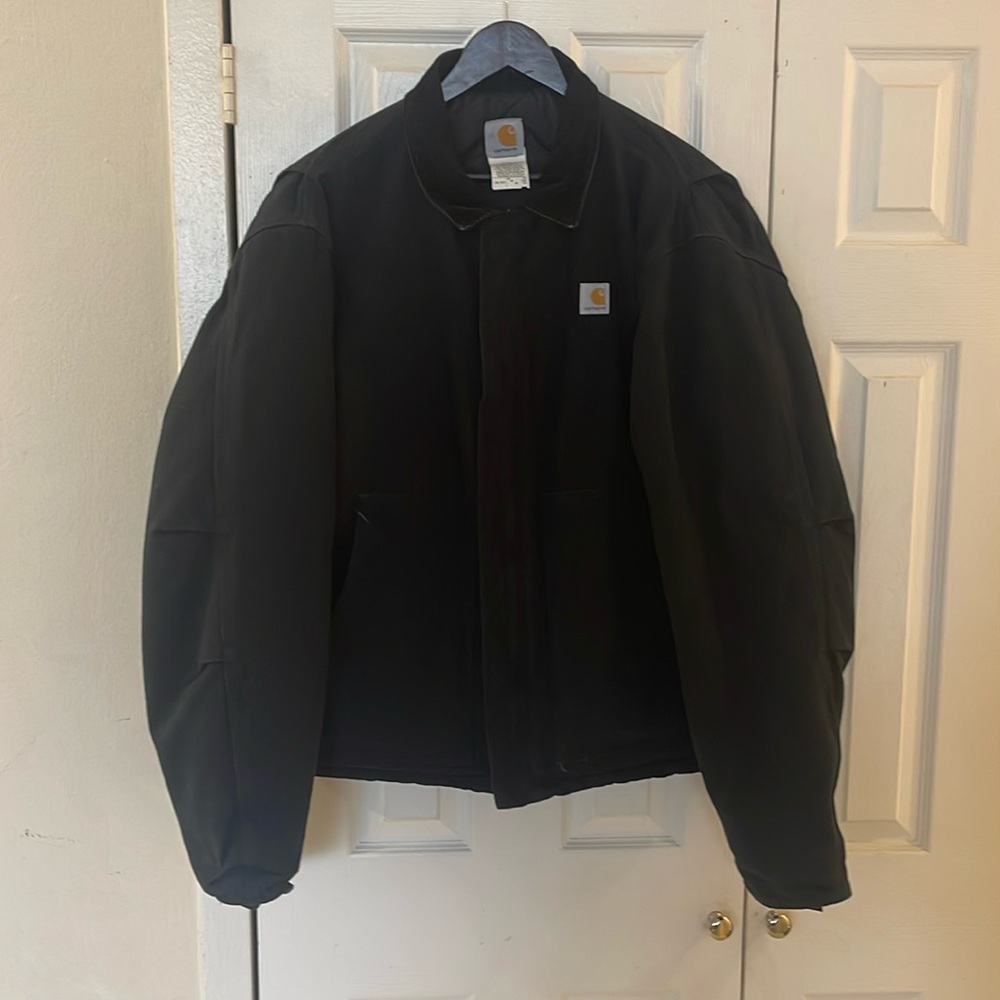 Carhartt 2004 J02 Traditional Duck Arctic Quilt Lined Coat Size 46 Tall In Blk